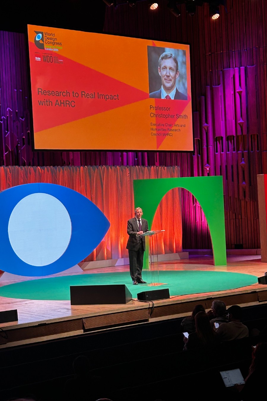 AHRC’s Executive Chair, Christopher Smith talking at the World Design Congress.